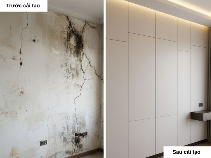 Mẫu phòng ngủ ốp nhựa Nano