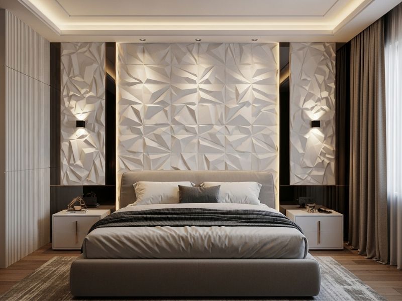 Mẫu phòng ngủ ốp nhựa Nano