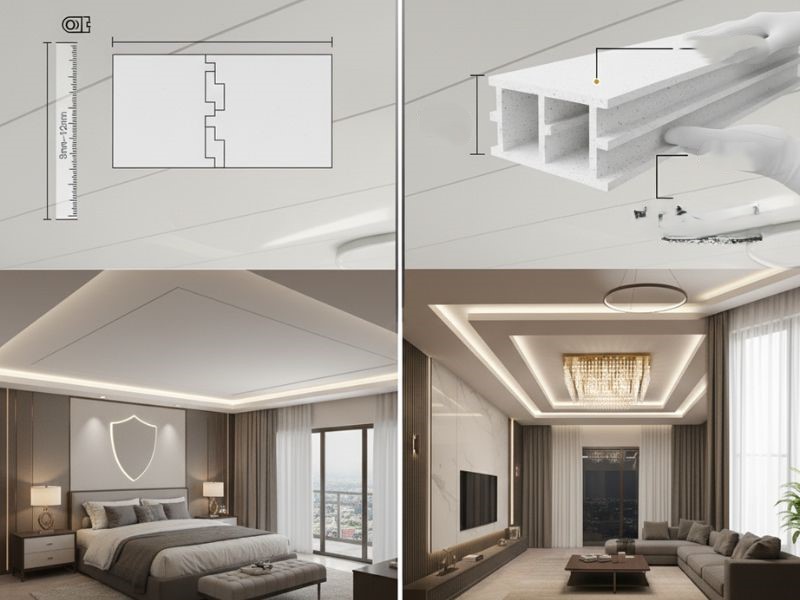 Mẫu trần nhựa giật cấp phòng khách