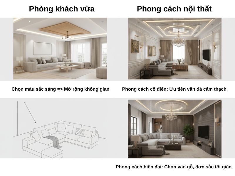 Mẫu trần nhựa giật cấp phòng khách