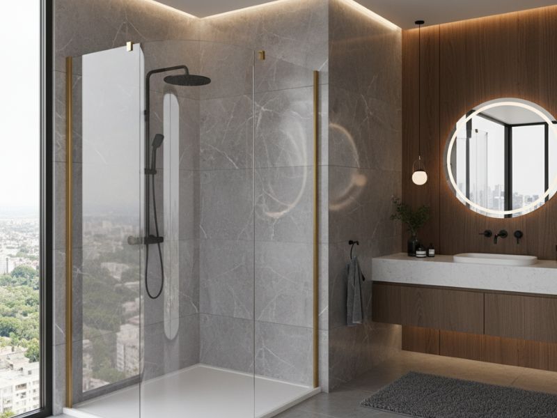 Vách ngăn phòng tắm bằng nhựa trong suốt