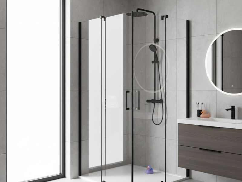 Vách ngăn phòng tắm bằng nhựa trong suốt