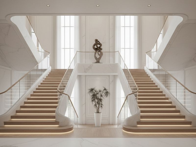 kích thước cầu thang 2 chiếu