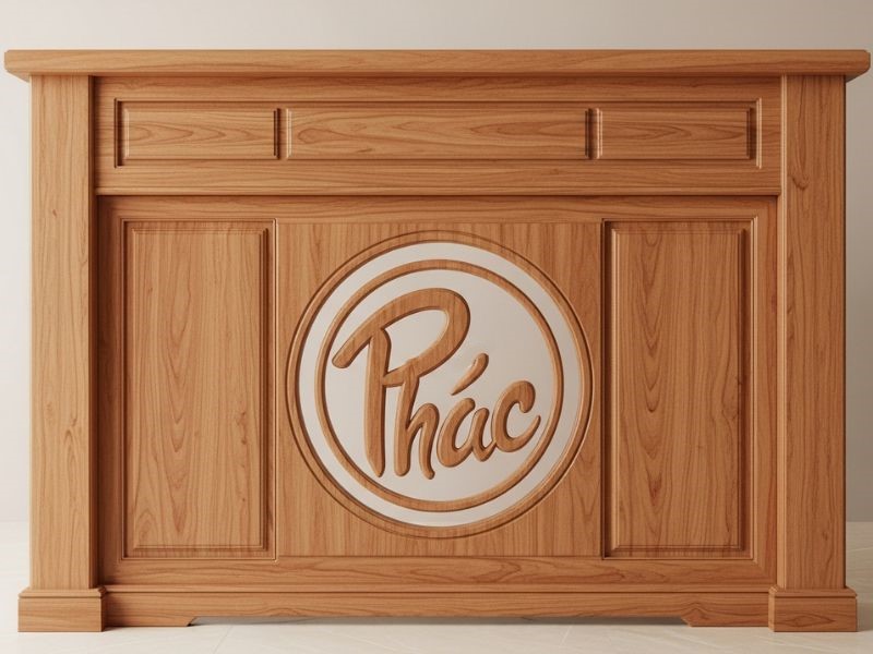 vách ngăn phòng thờ bằng gỗ công nghiệp